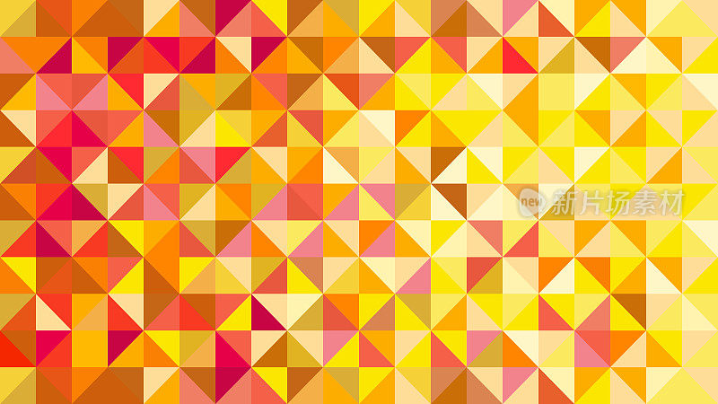 abstract triangle vector background pattern with yellow, pink and red in 4K television size